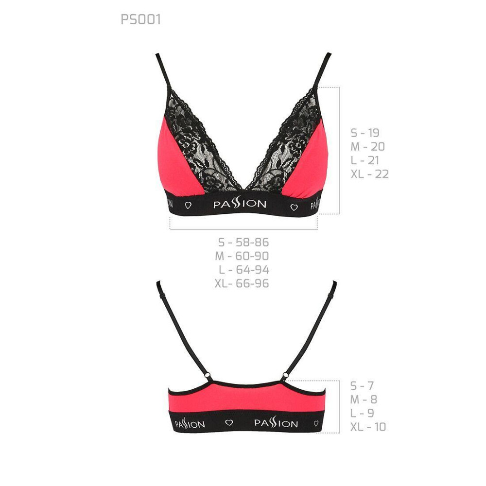 Еластичний топ з мереживом Passion PS001 TOP L, red-black Sex Aura Київ - фото 5