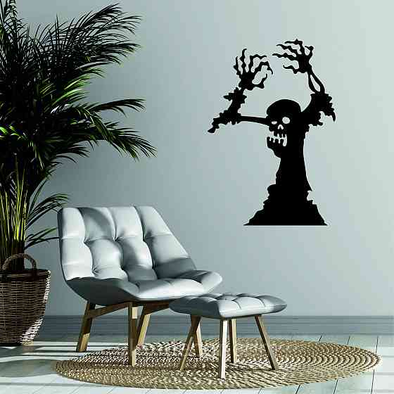 Декоративне настінне Панно «Зомбі», Декор на стіну 110*75 см, Чорний Київ