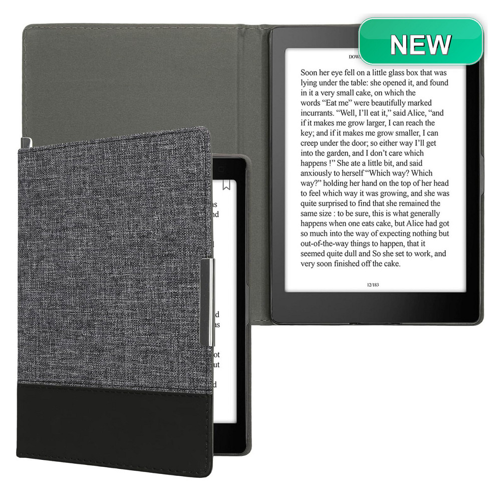Чохол книжка для e-ридера kwmobile сумісний з Kobo Aura ONE темно-синій шкіра канвас магнітне закривання ударозахисний Київ - фото 1