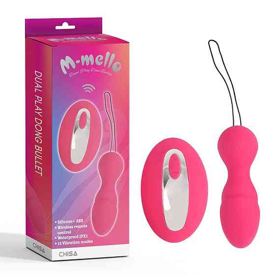 Виброяйцо с пультом управления Chisa M-Mello Dual Play Dong Bullet, розовое Sex Aura Киев