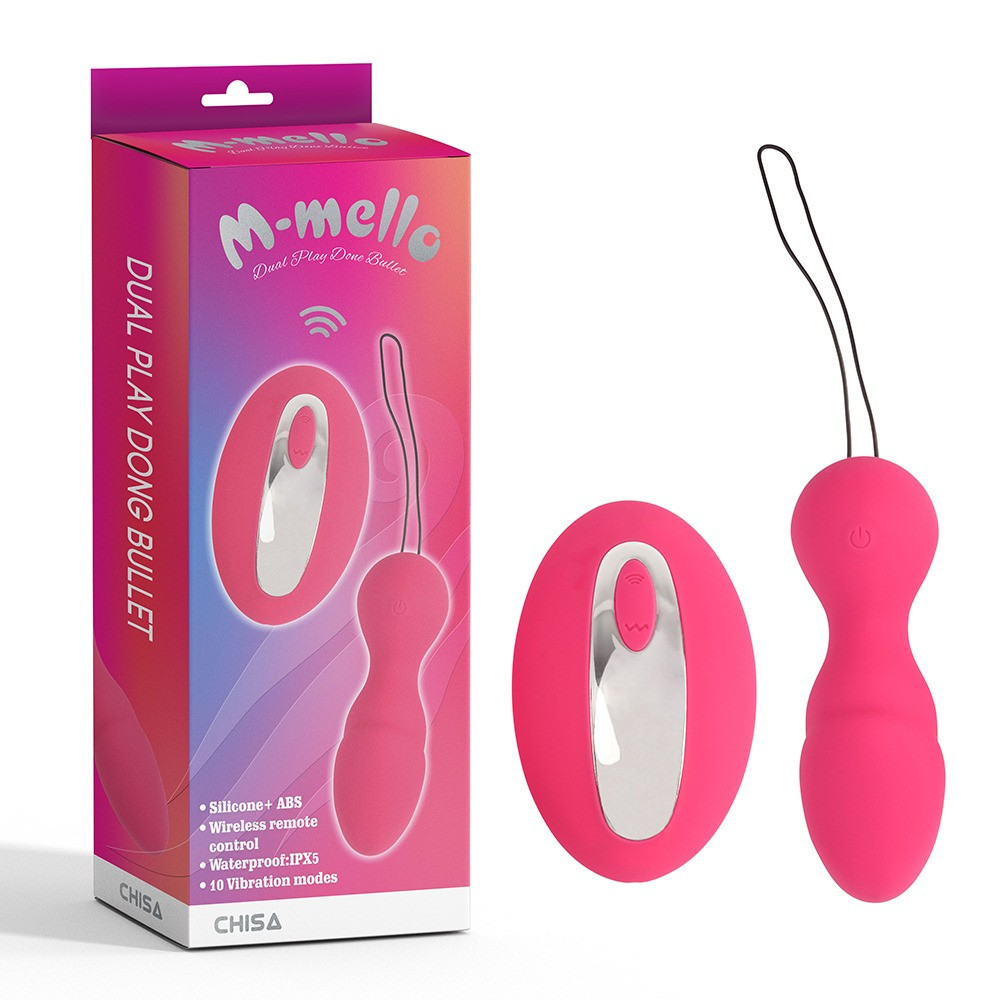 Виброяйцо с пультом управления Chisa M-Mello Dual Play Dong Bullet, розовое Sex Aura Киев - изображение 1