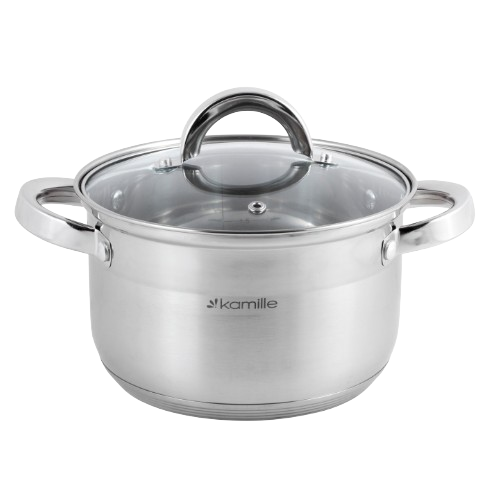 Набір каструль 6 предметів (каструлі 4,5/6,3/7,8л)  нержавіюча сталь 5630S KAMILLE Житомир - фото 6