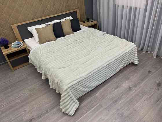 Плед-покривало смужка Шарпей 200х230см (+-5см) Молочний (87-156) Київ