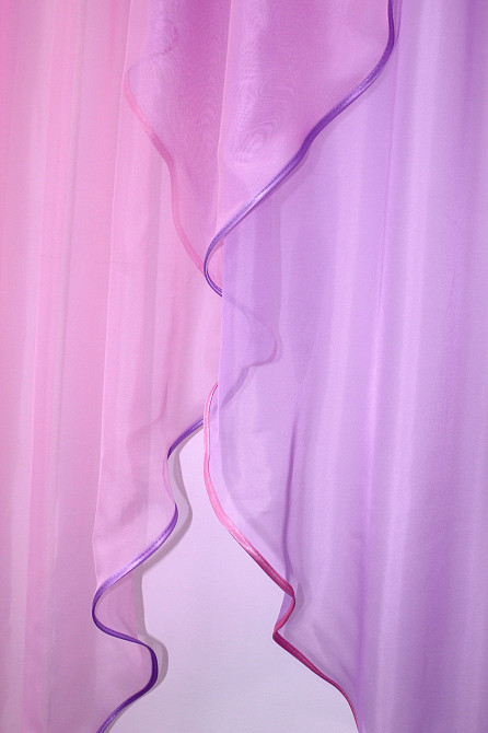 Кухонна фіранка VR-Textil № 009к бузковий з рожевим 280х170 см (50-315) Киев - изображение 3