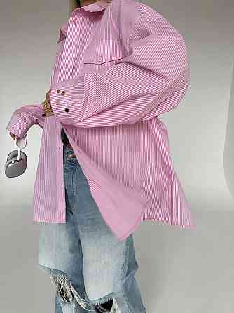 Женская стильная оверсайз рубашка с открытой спиной коттон Одесса