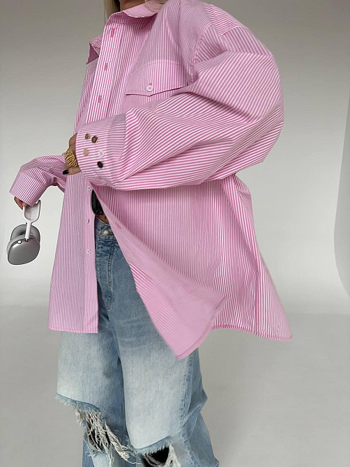 Женская стильная оверсайз рубашка с открытой спиной коттон Одесса - изображение 2