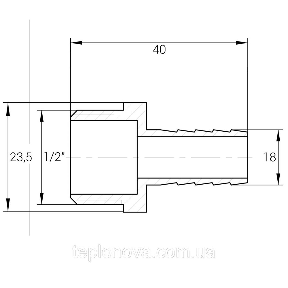 Штуцер 1/2″Н 18мм латунный LU3I2S OPTIMUM Черновцы - изображение 3