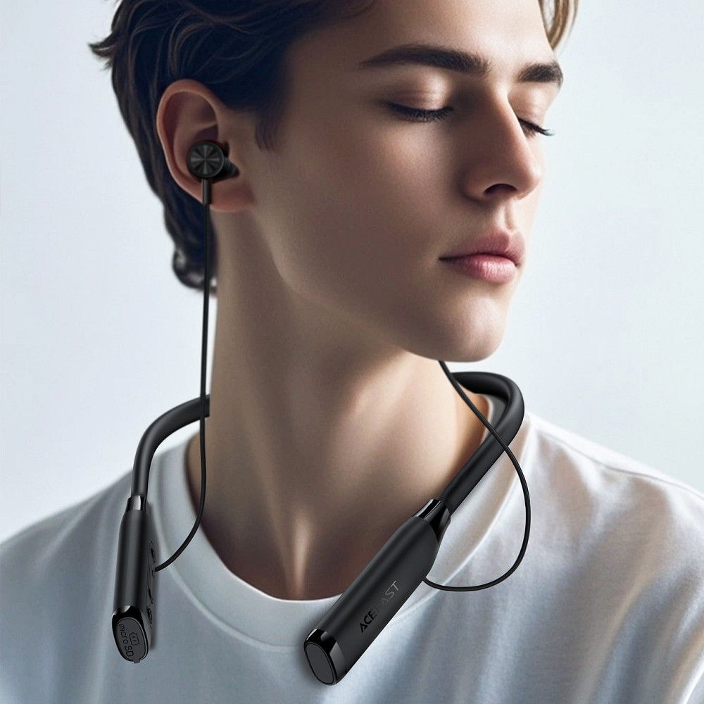 Беспроводные спортивные наушники ACEFAST N7 neck hanging wireless earphones Black Одесса - изображение 8
