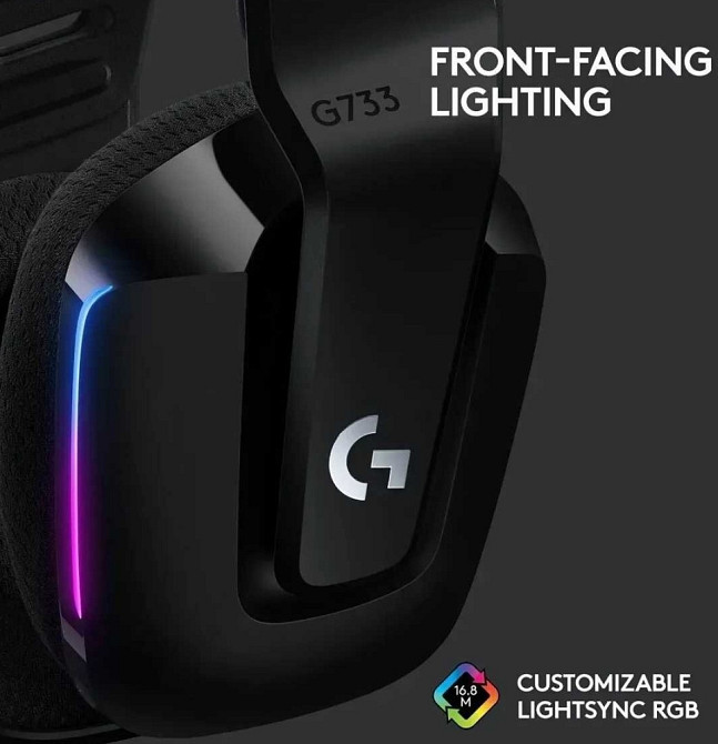 Навушники з мікрофоном Logitech G733 Lightspeed Wireless RGB Black Київ - фото 3