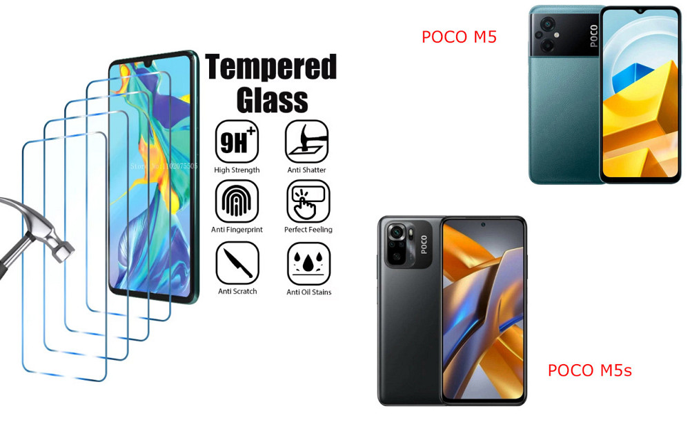 Захисне скло ArmorGlass для POCO M5, POCO M5s – стійке до подряпин та ударів Київ - фото 1