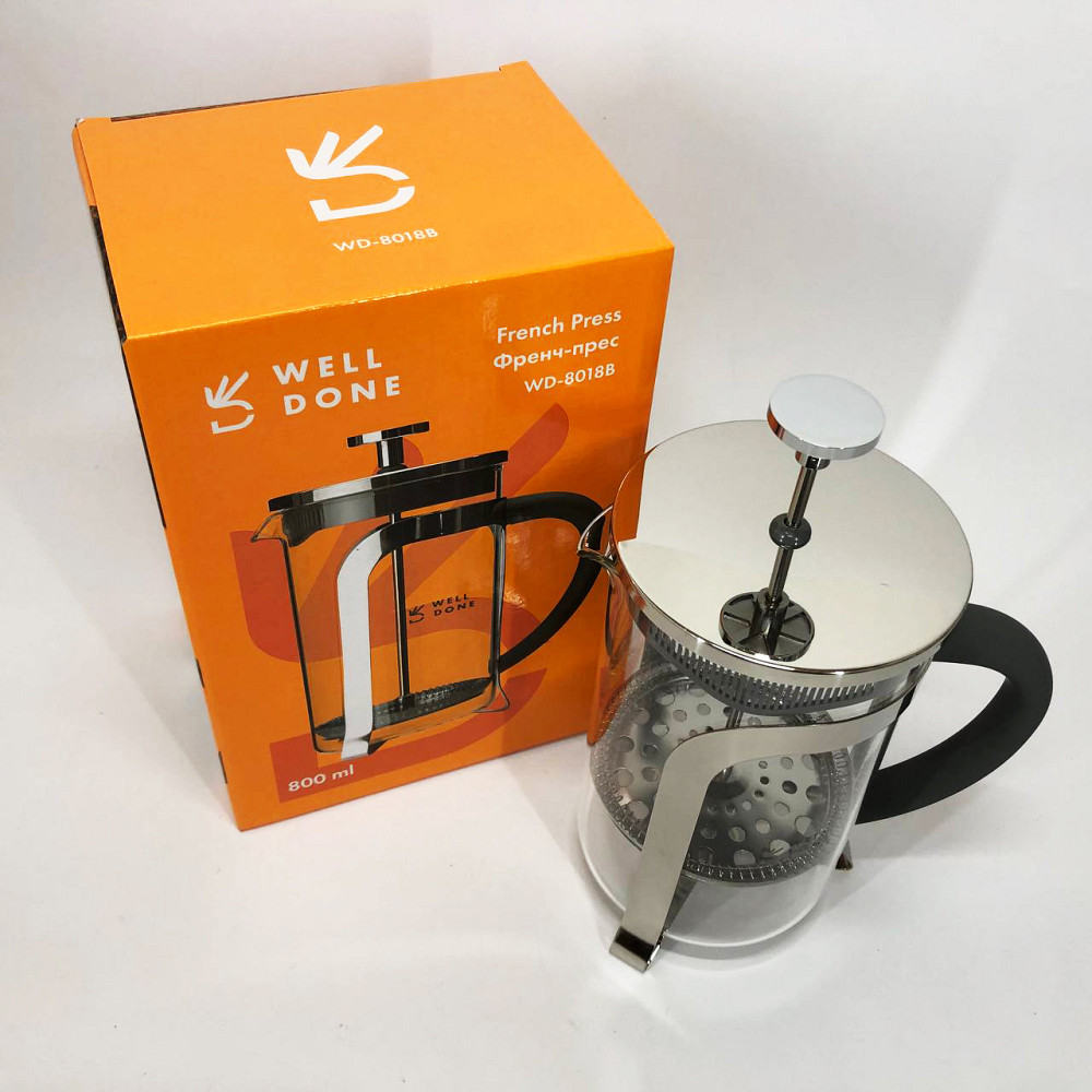 Френч-прес для приготування кави в офісі Well, Красиві заварники для чаю, Скляний заварник PC-68 Львів - фото 10