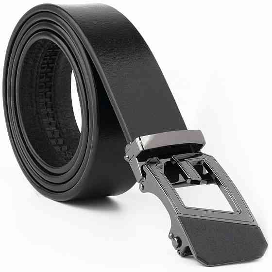 Ремень мужской с пряжкой автомат Vintage 20322 Черный Киев