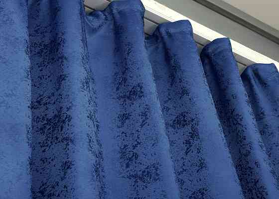 Шторна тканина жакард, колекція "Мармур Al1" колір синій 442ш Київ