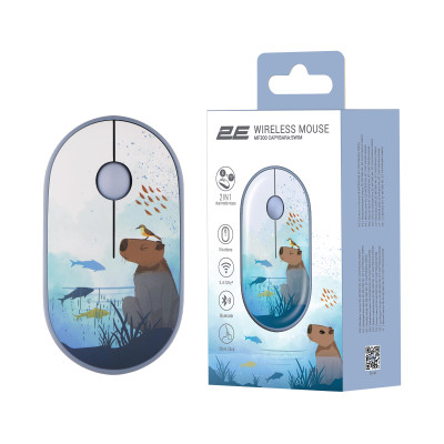 Мишка 2E MF300 CAPYBARASWIM Silent Wireless/Bluetooth Blue (2E-MF300WCAPIBARABL) Вінниця - фото 7