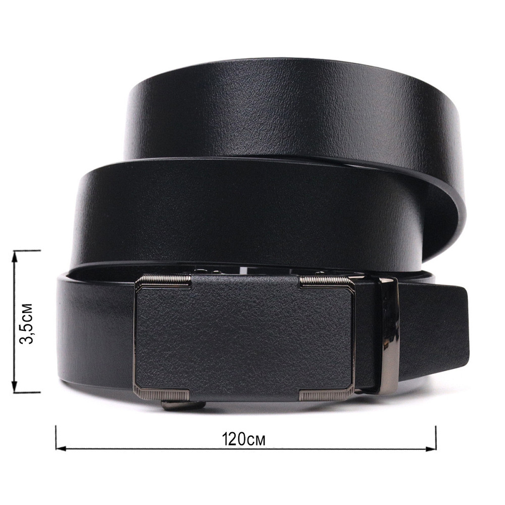 Ремінь чоловічий з пряжкою автомат Vintage 20378 Чорний Київ - фото 3