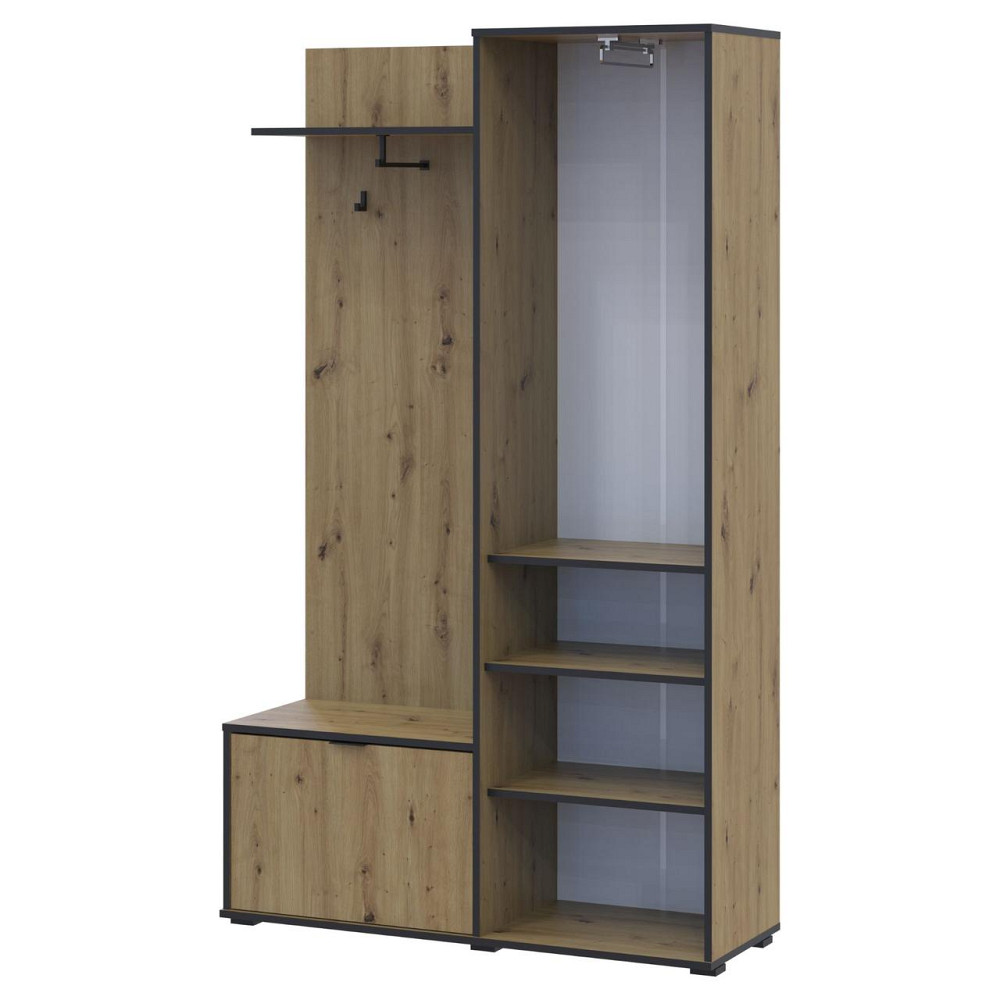 Прихожая с зеркалом Doros Дора 113,5х40х192 см Дуб артизан (DRS-011340) Львов - изображение 2