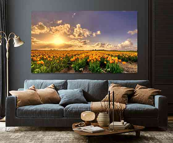 Картина холст в гостиную / спальню   Жовті Тюльпани    MLP_135 60x100 см Киев