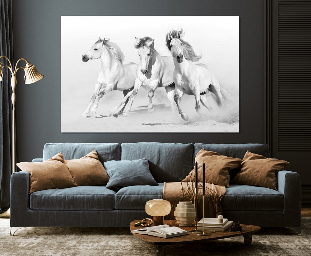 Картина полотно у вітальню / спальню  Білі Коні     MLP_397 ( 60х30см ) Київ - фото 3