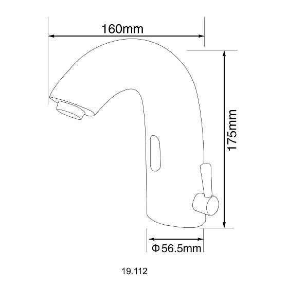 Змішувач сенсорний для умивальника HOTEC 19.112-DC/AC (220V/6V) з трансформатором,латунний Hot/Cold Київ