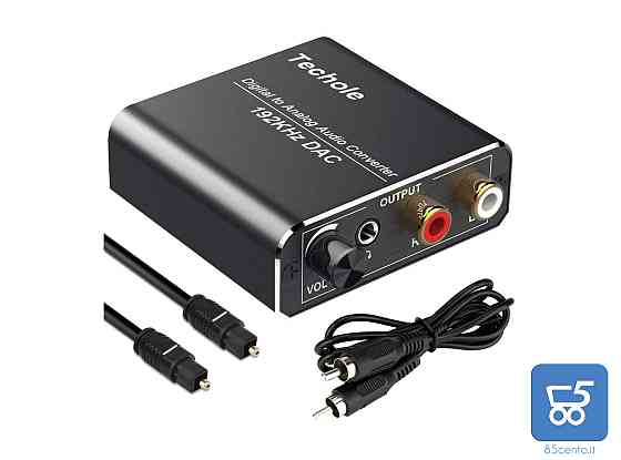 Аудіо конвертер декодер звуку Techole HS203-BK 192kHz з цифрового оптичного в аналоговий Луцьк