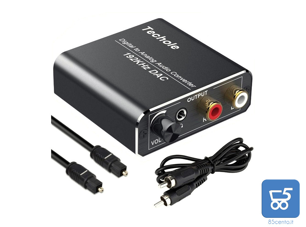 Аудіо конвертер декодер звуку Techole HS203-BK 192kHz з цифрового оптичного в аналоговий Луцьк - фото 1