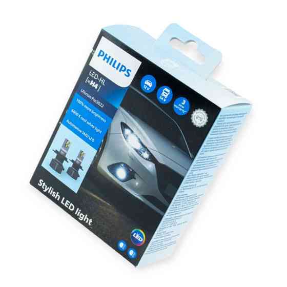 Автолампа LED H4 12V-24V 6000K Ultion Pro 100% PHILIPS радиатор и вентилятор Мукачево