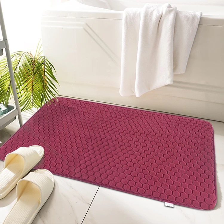 Коврик для ванной комнаты и душа Bathlux мягкий плотный ворс, нескользящий, влаговпитывающий Бордовый Каменец-Подольский - изображение 3
