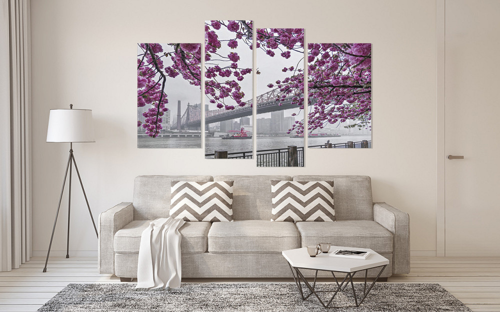 Модульна картина в спальню, вітальню Сакура Квіти на Набережній Art-615_4 Київ - фото 2