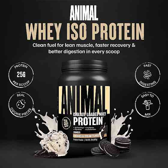 Animal Isolate Loaded Whey Protein 907g (Cookies cream) Луцк