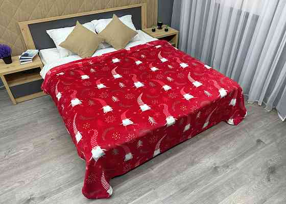 Плед-покривало Decorator WellSoft 150х210 см з різдвяним принтом Червоний (87-180) Київ