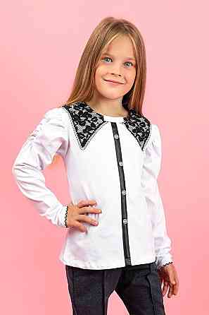 Блуза для девочек, белая топ Крохатушка одяг Киев