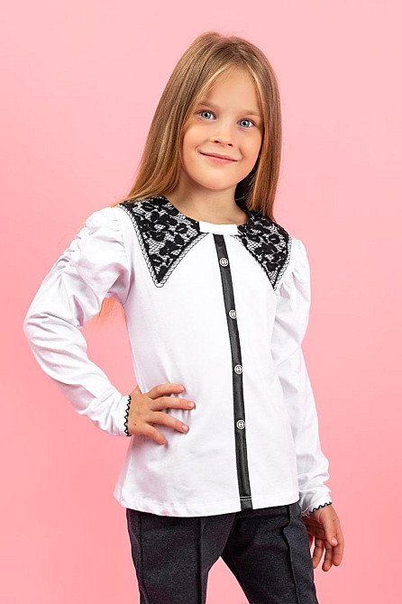 Блузка для дівчаток, біла топ Крохатушка одяг Київ - фото 2