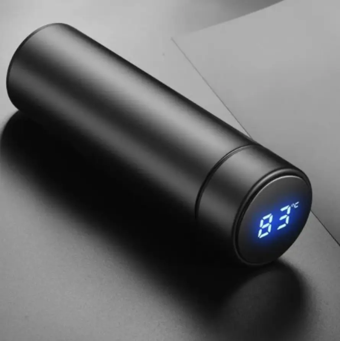 Розумний термос з датчиком індикатором температури 375 мл з інтелектуальним LED екраном чорний Одеса - фото 4