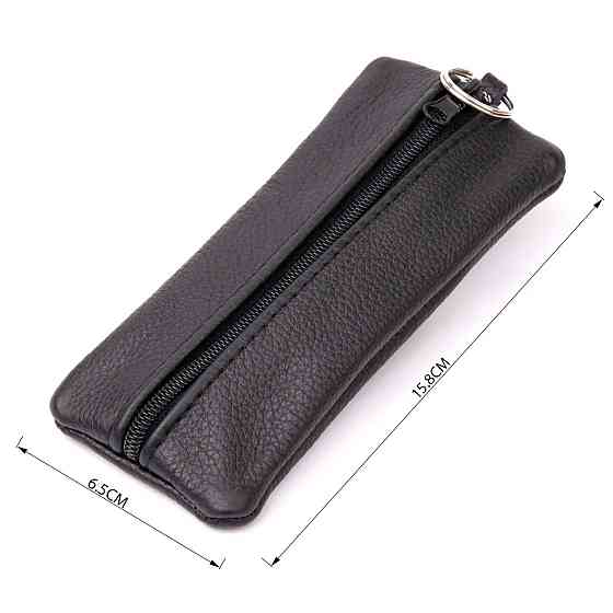 Вместительная ключница кожаная Shvigel 15310 Черная Киев