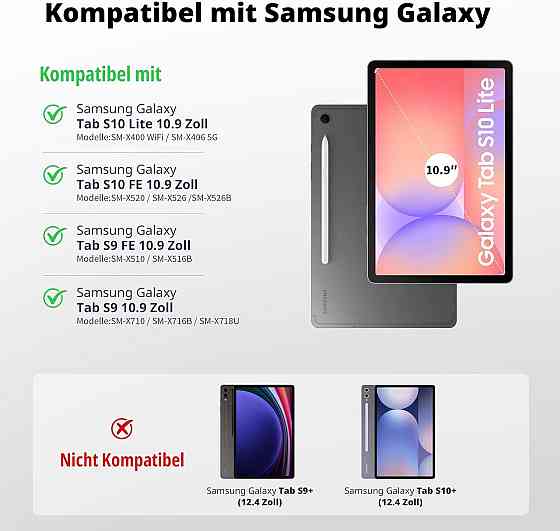 Протиударний чохол-книжка CACOE на Samsung Galaxy Tab S10 Lite 10.9 inch/S10 FE/S9 FE/ S9 11 Inch 2023 (SM-X710/SM-X716B/SM-X718U) Дніпро