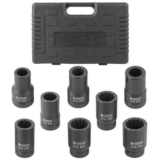 Набір головок ударних глибоких 8пр. 1" 12-гранна (22-41мм) Forsage F-8081-9MPB Одеса