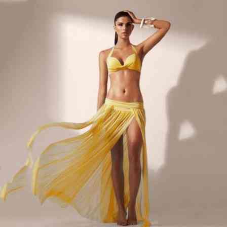 Пляжна спідниця прозора жіноча універсальний помаранчевий Київ