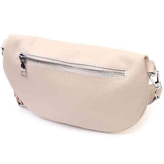 Шкіряна сумка для жінок через плече з міні гаманцем Біла (Vintage) Київ