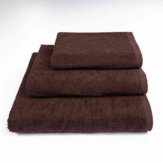 Набор махровых полотенец 3шт GM Textile 40х70см, 50х90см, 70х140см 400г/м2 (Коричневый) Сумы