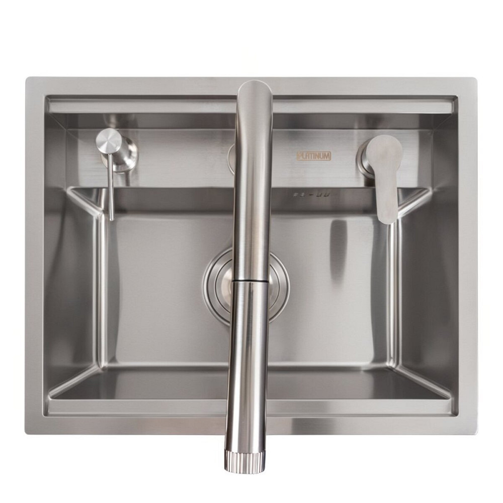 PLATINUM Кухонна мийка CM 47*38 прихована нержавійка Platinum Handmade + змішувач Киев - изображение 4