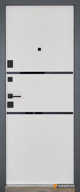 Двері вхідні, квартировані ABWEHR. Модель 443 LIMANA Колір Кварцит/Білий супермат 960 Київ - фото 2