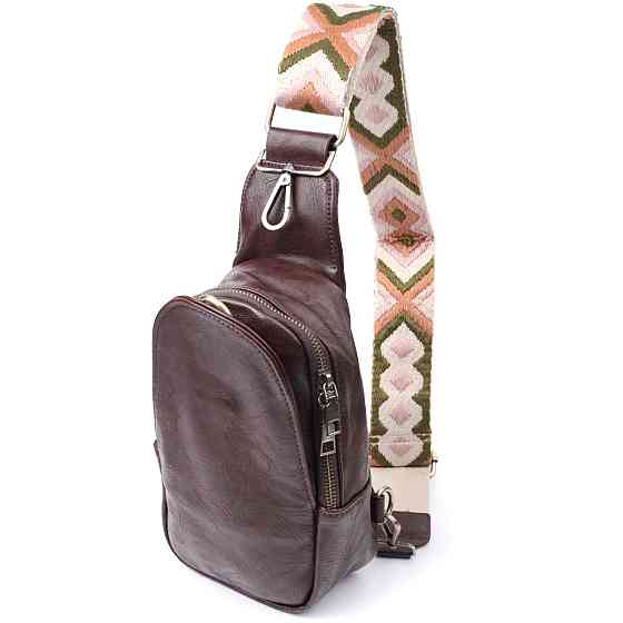 Зручна сумка через плече в модному кольорі з екошкіри Коричневий (Vintage) Київ