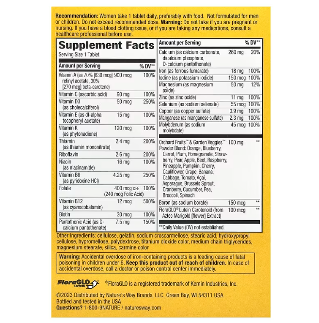 Мультивітаміни для жінок Nature's Way  Alive! Women's Energy 50 таб Київ - фото 3