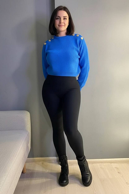 Лосини жіночі Lady Hurem 2116 утеплені дайвінг широкий пояс великі розміри чорні, чорний, 4XL Київ - фото 15