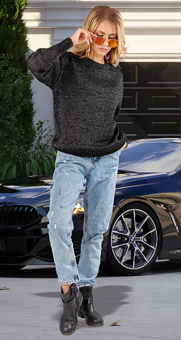 Светр чорний з блиском (42-46) Київ - фото 4