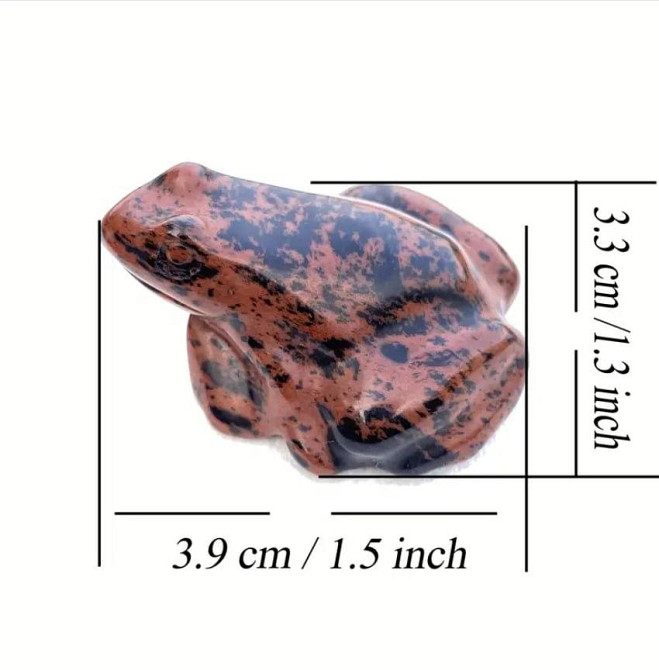 Фігурка жаби з червоного обсидіану – камінь 3.9×3.3 см, талісман удачі Київ - фото 3