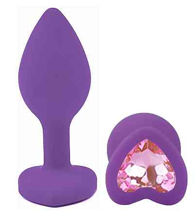 Силиконовая анальная пробка EGZO - Silicone Violet Heart Plug Pink, size S Sex Aura Киев