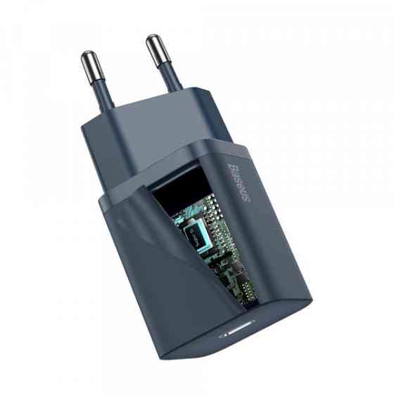 Зарядний пристрій 1xUSB 20W (USB-C) + Cable Type-C Синій Baseus (TZCCSUP-B03) Киев
