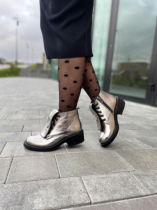 Injers Черевики жіночі INJERS срібні натуральна шкіра зима высота 13см (3883) 37р.38р. Коломия - фото 10