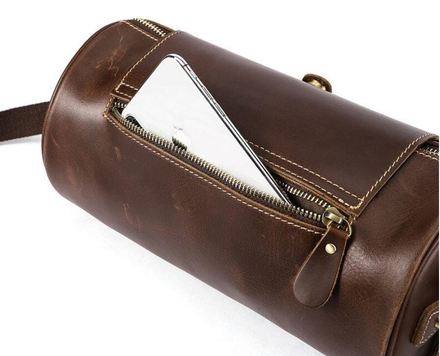Сумка мужская закругленная Коричневая (Vintage) Киев - изображение 9